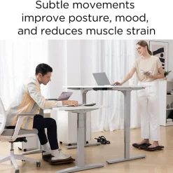 Union & Scale Standing Desks<™ 55"W Electric Rectangular Adjustable Standing Desk with Micro Movements, White (UN62092)