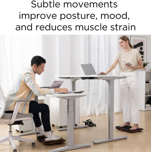 Union & Scale Standing Desks<™ 55"W Electric Rectangular Adjustable Standing Desk with Micro Movements, White (UN62092)