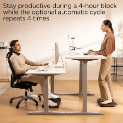 Union & Scale Standing Desks<™ 55"W Electric Rectangular Adjustable Standing Desk with Micro Movements, White (UN62092)
