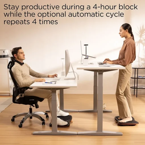 Union & Scale Standing Desks<™ 55"W Electric Rectangular Adjustable Standing Desk with Micro Movements, White (UN62092)