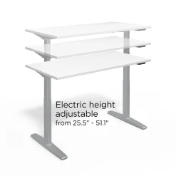 Union & Scale Standing Desks<™ 55"W Electric Rectangular Adjustable Standing Desk with Micro Movements, White (UN62092)