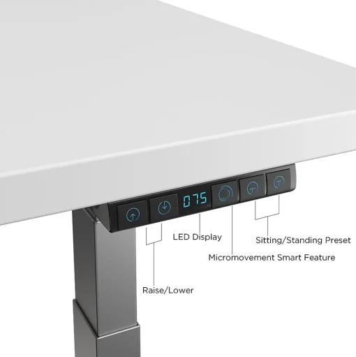 Union & Scale Standing Desks<™ 55"W Electric Rectangular Adjustable Standing Desk with Micro Movements, White (UN62092)