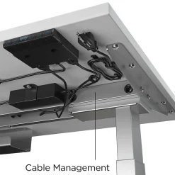 Union & Scale Standing Desks<™ 55"W Electric Rectangular Adjustable Standing Desk with Micro Movements, White (UN62092)