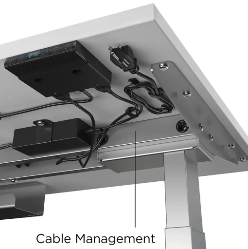 Union & Scale Standing Desks<™ 55"W Electric Rectangular Adjustable Standing Desk with Micro Movements, White (UN62092)