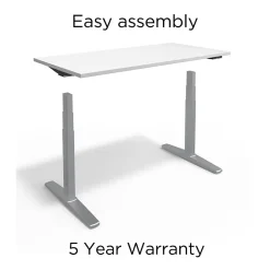 Union & Scale Standing Desks<™ 55"W Electric Rectangular Adjustable Standing Desk with Micro Movements, White (UN62092)