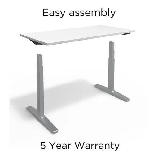 Union & Scale Standing Desks<™ 55"W Electric Rectangular Adjustable Standing Desk with Micro Movements, White (UN62092)