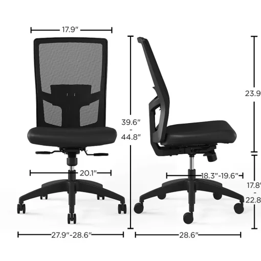 Union & Scale Office Chairs<™ Workplace2.0™ 500 Series Armless Vinyl Task Chair, Black 52266)