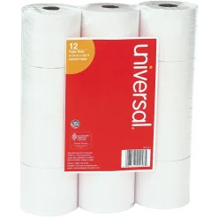 Universal Pos Paper<Bond Adding Machines & Calculator Paper Rolls, 2 1/4" x 130', 12 Rolls/Pack (UNV35715GN)
