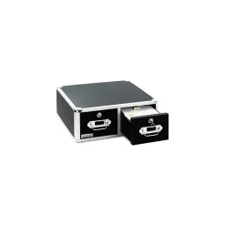Vaultz Index Cards<® Locking 4x6 Index Card Cabinet, Double Drawer, Black