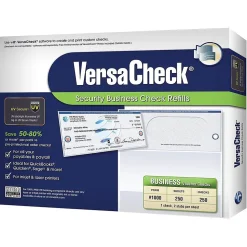 VersaCheck Security & Carbon<UV Secure 8.5" x 11" Business Security Check On Top, Blue Elite, 250 Sheets/Pack (GLO921800F086)
