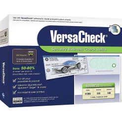 VersaCheck Security & Carbon<UV Secure Business Security Voucher Check Refills, 8.5" x 11", Green, 500 Sheets/Pack (10GE02-0349)