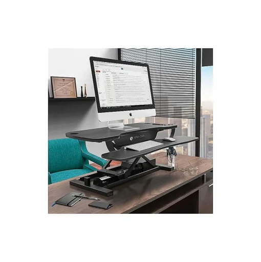 VersaDesk Standing Desks<PowerPro 48"W Electric Adjustable Standing Desk Converter, Black (SP7644824-00-01)