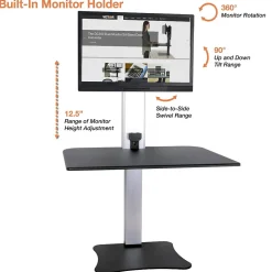 Victor Technology Standing Desks<28" W High Rise™ Electric Single Monitor Standing Desk, Laminate Wood (DC400)