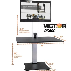 Victor Technology Standing Desks<28" W High Rise™ Electric Single Monitor Standing Desk, Laminate Wood (DC400)