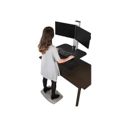 Victor Technology Standing Desks<28" W High Rise™ Electric Dual Monitor Standing Desk, Laminate Wood (DC450)