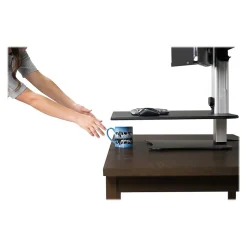 Victor Technology Standing Desks<28" W High Rise™ Electric Dual Monitor Standing Desk, Laminate Wood (DC450)