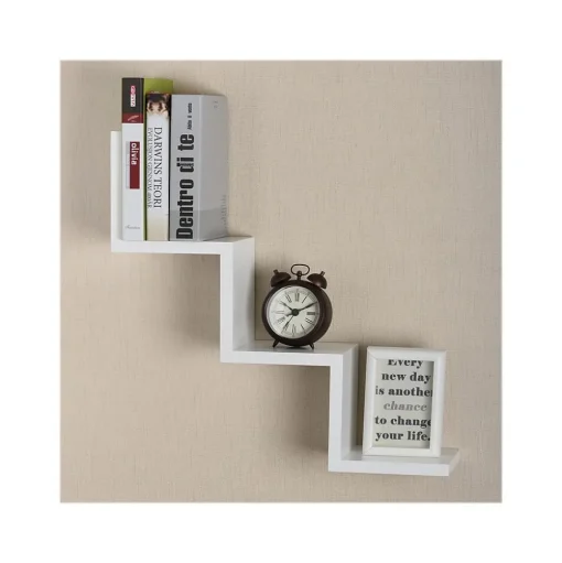 V-Light Shelving<3-Shelf Wall-Mounted Ladder-Style Unit, 17.25", White (VW161006W)