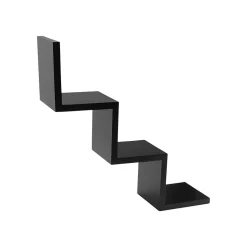 V-Light Shelving<3-Shelf Wall-Mounted Ladder-Style Unit, 17.25", Black (VW161006B)