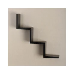 V-Light Shelving<3-Shelf Wall-Mounted Ladder-Style Unit, 17.25", Black (VW161006B)