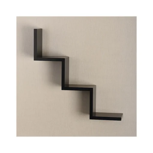 V-Light Shelving<3-Shelf Wall-Mounted Ladder-Style Unit, 17.25", Black (VW161006B)