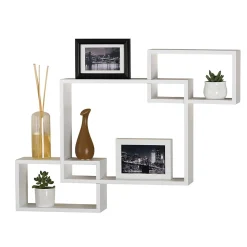 V-Light Shelving<6-Shelf Wood Mounted Decorative Unit, 27.4", White (VW161016W)