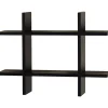 V-Light Shelving<6-Shelf Wood Mounted Cross-Style Decorative Unit, 22", Black (VW161014B)