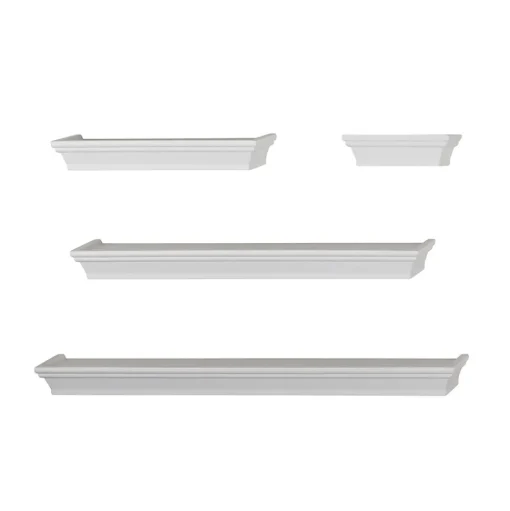 V-Light Shelving<Wall Shelves, White, 4/Pack (VW141003W)