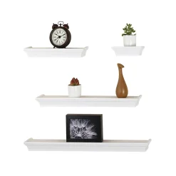 V-Light Shelving<Wall Shelves, White, 4/Pack (VW141003W)