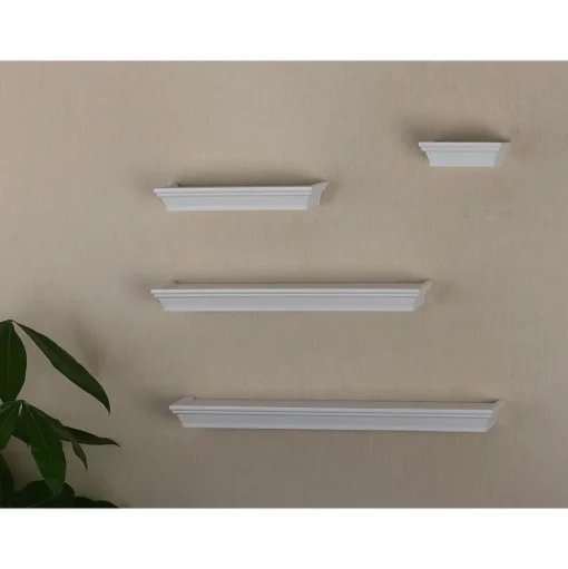 V-Light Shelving<Wall Shelves, White, 4/Pack (VW141003W)