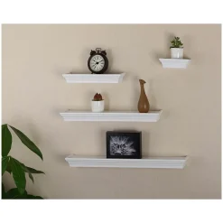 V-Light Shelving<Wall Shelves, White, 4/Pack (VW141003W)