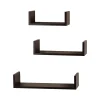 V-Light Shelving<Wood Wall-Mounted Shelves, Espresso, 3/Pack (VW161011E)