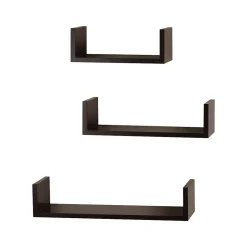 V-Light Shelving<Wood Wall-Mounted Shelves, Espresso, 3/Pack (VW161011E)