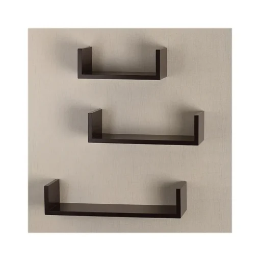 V-Light Shelving<Wood Wall-Mounted Shelves, Espresso, 3/Pack (VW161011E)