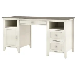 Whalen Computer Desks<Abington 60"W Wood Computer Desk, Dusty Aged Oak/Antique White (SPUS-ABTD)