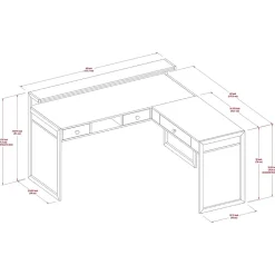Whalen Corner Desks<Asherton 60" W L-Shaped Computer Desk, Fawn Aged Oak (SPUS-ASHD)