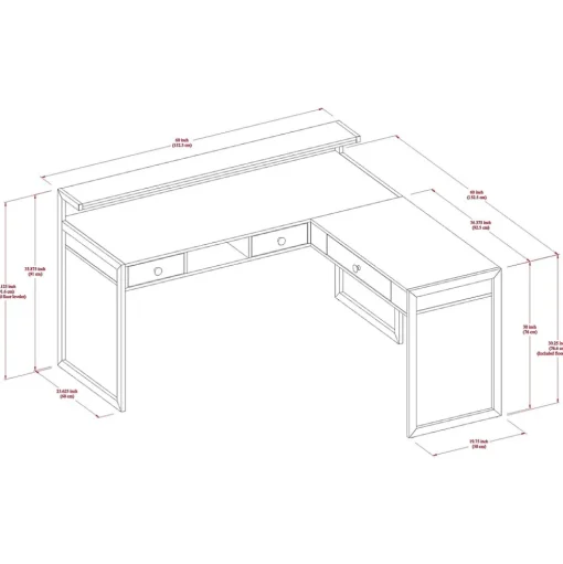 Whalen Corner Desks<Asherton 60" W L-Shaped Computer Desk, Fawn Aged Oak (SPUS-ASHD)