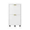 Whalen File Cabinets<Breenly 2-Drawer Mobile Vertical File Cabinet, Letter/Legal Size, 28"H x 16"W x 20.63"D, Off-White/Gold (SPUS-BRMF-WH)