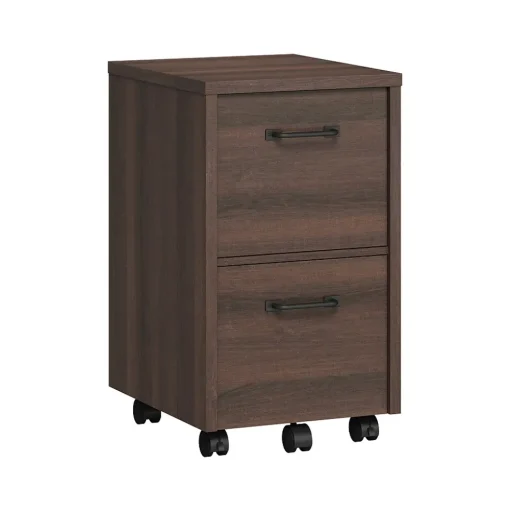 Whalen File Cabinets<Dulzura 2-Drawer Mobile Vertical File Cabinet, Letter/Legal Size, 29.25"H x 17"W x 20"D, Dark Brown (SPUS-DZMF-DBM)
