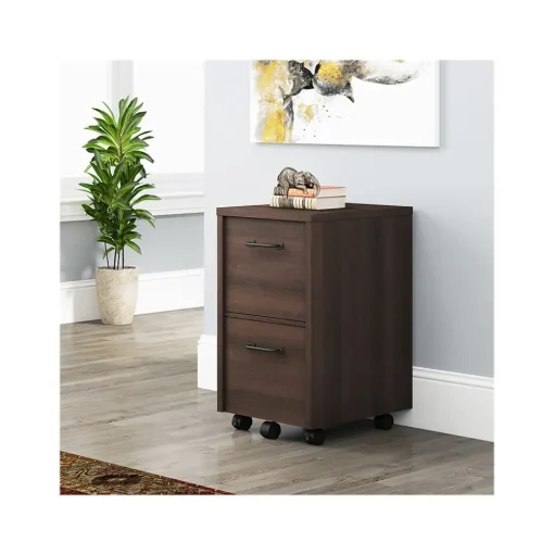 Whalen File Cabinets<Dulzura 2-Drawer Mobile Vertical File Cabinet, Letter/Legal Size, 29.25"H x 17"W x 20"D, Dark Brown (SPUS-DZMF-DBM)