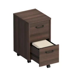 Whalen File Cabinets<Dulzura 2-Drawer Mobile Vertical File Cabinet, Letter/Legal Size, 29.25"H x 17"W x 20"D, Dark Brown (SPUS-DZMF-DBM)