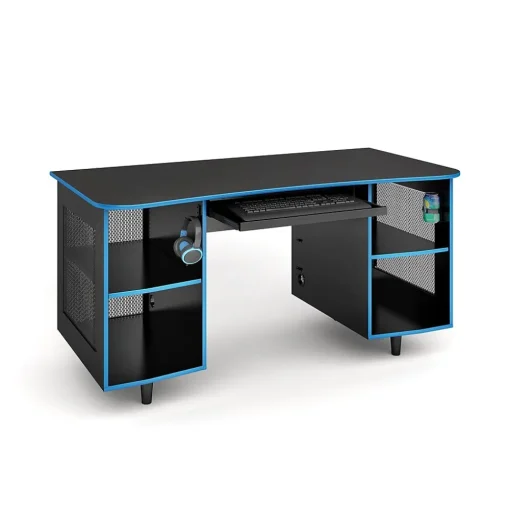 Whalen Computer Desks<Emergent Gaming 60"W Computer Desk, Black (SPUS-EGDB)