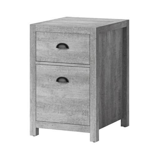 Whalen File Cabinets<Fallbrook 2-Drawer Vertical File Cabinet, Letter/Legal Size, 26.25"H x 17"W x 20"D, Smoked Ash (SPUS-FBSF-GM)