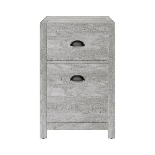 Whalen File Cabinets<Fallbrook 2-Drawer Vertical File Cabinet, Letter/Legal Size, 26.25"H x 17"W x 20"D, Smoked Ash (SPUS-FBSF-GM)