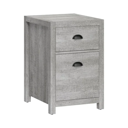 Whalen File Cabinets<Fallbrook 2-Drawer Vertical File Cabinet, Letter/Legal Size, 26.25"H x 17"W x 20"D, Smoked Ash (SPUS-FBSF-GM)