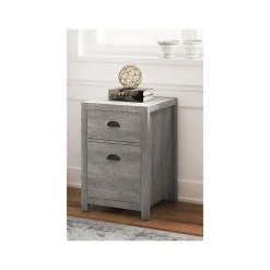 Whalen File Cabinets<Fallbrook 2-Drawer Vertical File Cabinet, Letter/Legal Size, 26.25"H x 17"W x 20"D, Smoked Ash (SPUS-FBSF-GM)