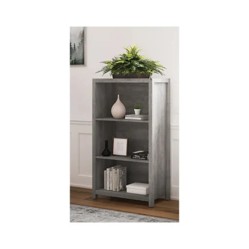 Whalen Bookcases<Fallbrook 3-Shelf 48"H Bookcase, Smoked Ash/Rustic Warm Gray (SPUS-FBBK-GM)