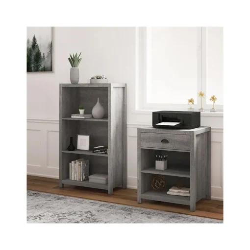 Whalen Bookcases<Fallbrook 3-Shelf 48"H Bookcase, Smoked Ash/Rustic Warm Gray (SPUS-FBBK-GM)