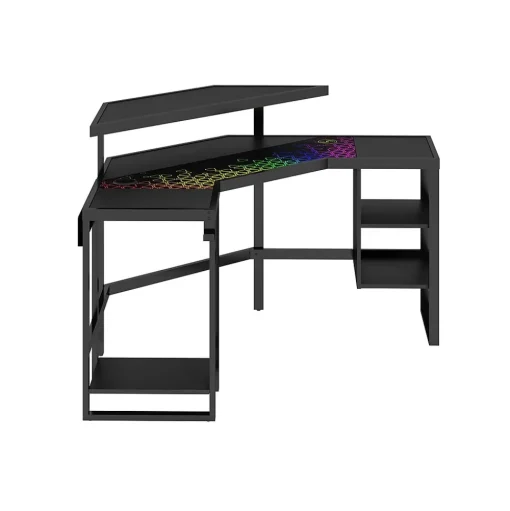 Whalen Corner Desks<Leet LevelUp 53"W Corner Desk, Onyx (SPLS-LTCGD)