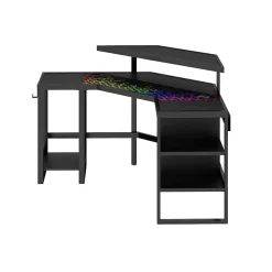 Whalen Corner Desks<Leet LevelUp 53"W Corner Desk, Onyx (SPLS-LTCGD)