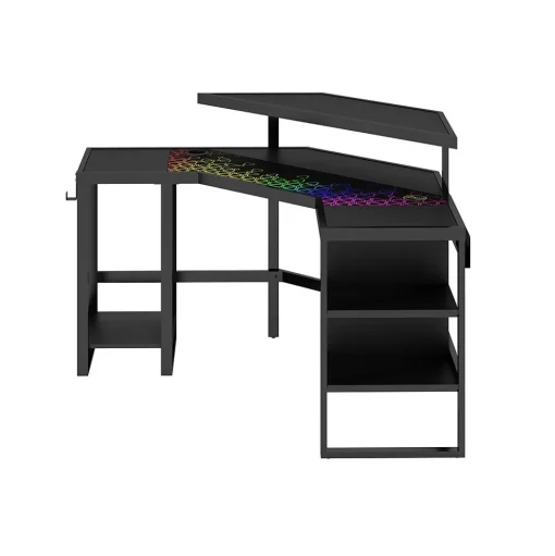 Whalen Corner Desks<Leet LevelUp 53"W Corner Desk, Onyx (SPLS-LTCGD)